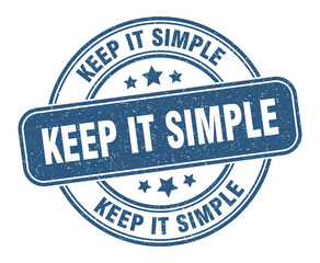 keep it simple stamp. keep it simple label. round grunge sign