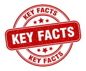 key facts stamp. key facts label. round grunge sign