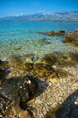 Stone beaches in Croatia.