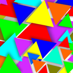 Pattern of coloured shapes of triangles