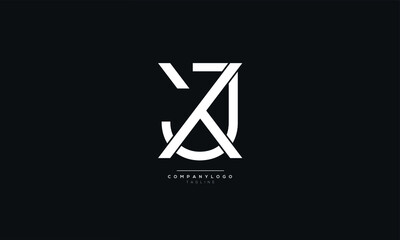 Letter XJ or JX Business Logo Design Alphabet Icon Vector Monogram