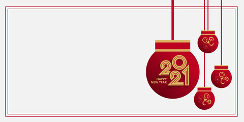 Happy new year 2021 template banner background