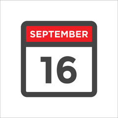 September 16 calendar icon with day and month
