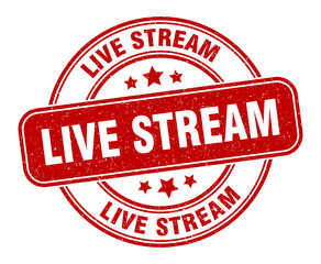live stream stamp. live stream label. round grunge sign
