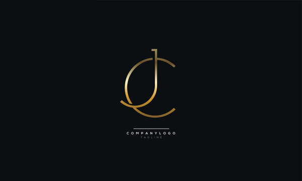 Letter JC or CJ Business Logo Design Alphabet Icon Vector Monogram