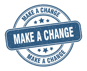 make a change stamp. make a change label. round grunge sign