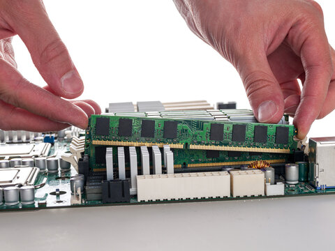installing RAM modules in the computer motherboard, replacing and repairing computer components, increasing the amount of random access memory