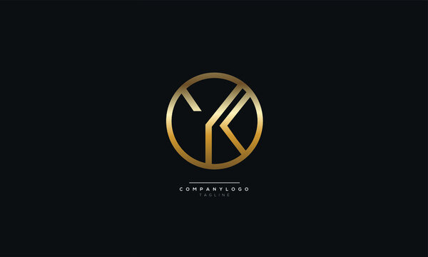 Letter YK Business Logo Design Alphabet Icon Vector Monogram