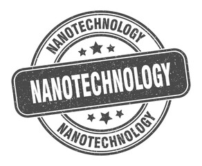 nanotechnology stamp. nanotechnology label. round grunge sign