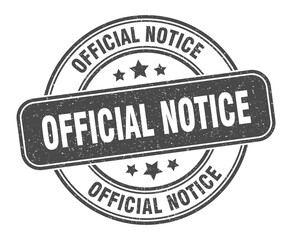 official notice stamp. official notice label. round grunge sign