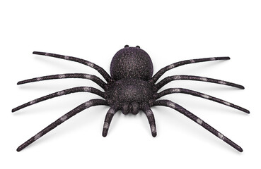 Halloween decoration with black fake glittering spider