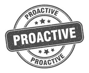 proactive stamp. proactive label. round grunge sign