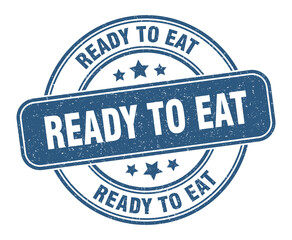 ready to eat stamp. ready to eat label. round grunge sign