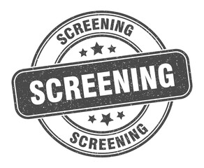 Fototapeta premium screening stamp. screening label. round grunge sign