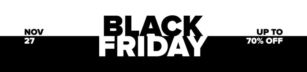 Black Friday Sale Banner. Vector Banner Template for Black Friday 2020 on November 27. EPS10