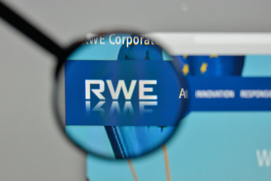 Milan, Italy - November 1, 2017: RWE logo on the website homepage.