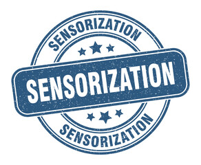 sensorization stamp. sensorization label. round grunge sign
