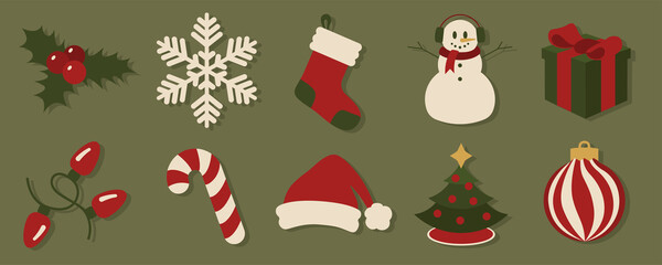 Christmas Vector Icons Symbols Isolated Festive