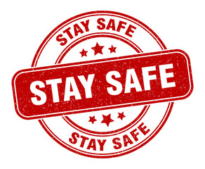 stay safe stamp. stay safe label. round grunge sign