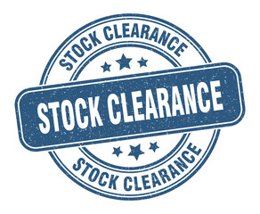 stock clearance stamp. stock clearance label. round grunge sign