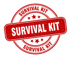 survival kit stamp. survival kit label. round grunge sign