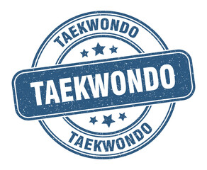 taekwondo stamp. taekwondo label. round grunge sign
