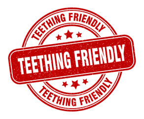 teething friendly stamp. teething friendly label. round grunge sign