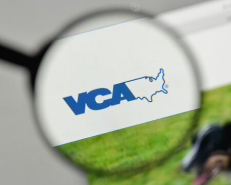 Milan, Italy - November 1, 2017: VCA logo on the website homepage.