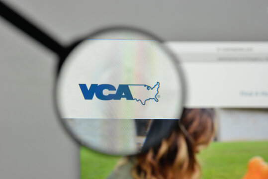 Milan, Italy - November 1, 2017: VCA logo on the website homepage.