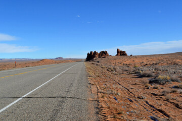 Fototapeta na wymiar Road by a desert, Moab, Utah, USA