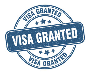 visa granted stamp. visa granted label. round grunge sign