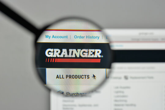 Milan, Italy - November 1, 2017: W.W. Grainger logo on the website homepage.