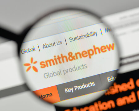 Milan, Italy - November 1, 2017: Smith & Nephew Logo On The Website Homepage.