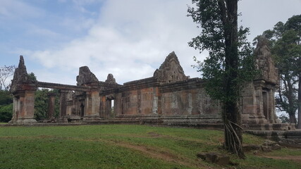Fototapeta na wymiar Cambodia. Preah Vihear temple. The temple is located on the border with Thailand. And for this temple in 2008 - 2011 there was a military conflict with Thailand. Preah Vihear province. 