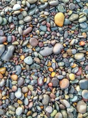 Stones at beach - Pacific Ocean - Miraflores, Lima, Peru. One of the most affluent districts that make up the city of Lima. It has various hotels, restaurants, bars, nightclubs, and department stores.