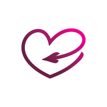 love hearth arrow logo design