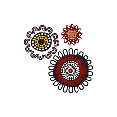 Aboriginal art dots paining icon logo design template