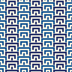 Geometric seamless pattern. Geo print. Arcs, brackets motif. Oriental ornamental background. Ancient mosaic wallpaper