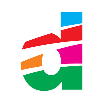 creative color letter d logo design