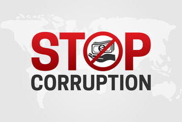 Stop Corruption and International Anti-Corruption Illustration