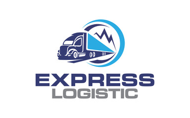Illustration logistics and express delivery company logo design template