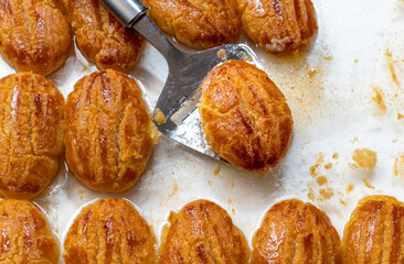 Popular Turkish sweet Sekerpare close-up. One of the highly preferred Turkish desserts.