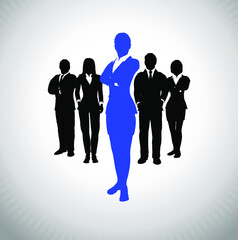 Leader of a successful executive team. A successful executive team led by a great leader.