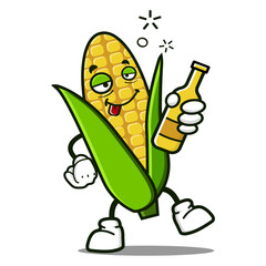cute corn cartoon mascot character