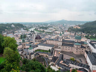 Fototapeta na wymiar Hohensalzburg Fortress city view