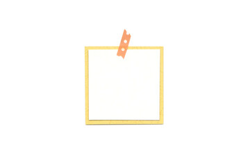 blank note paper with hand-tipped tape