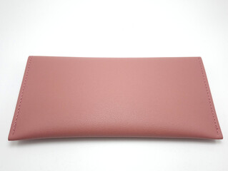 Pink flesh leather ladies wallet use to put money