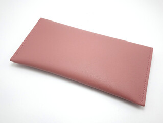 Pink flesh leather ladies wallet use to put money