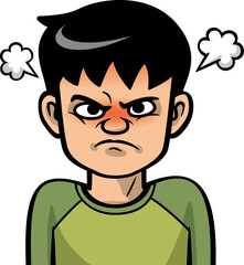 怒っている若い男性のイメージイラスト