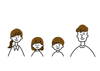 笑顔の家族　バストアップ